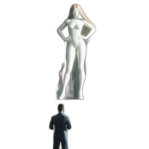 dress, staff, robot, weapon transparent PNG cut-out