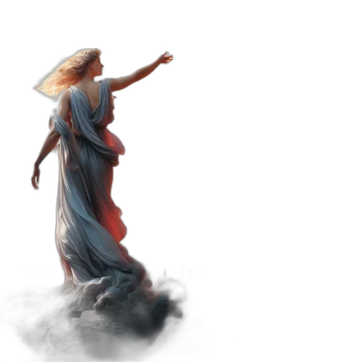 dress, dragon, staff, concept art transparent PNG cut-out