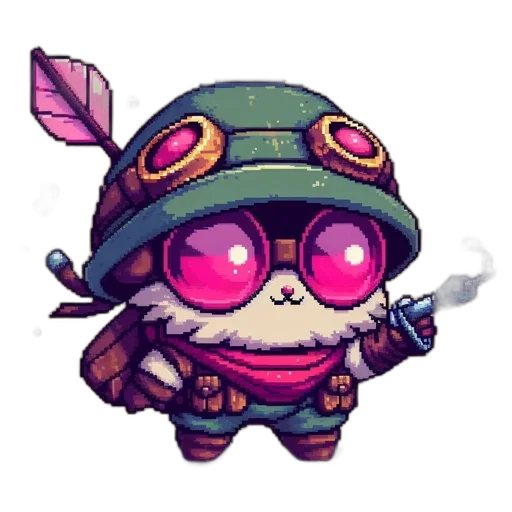 staff, weapon, creature, pixel art transparent PNG cut-out