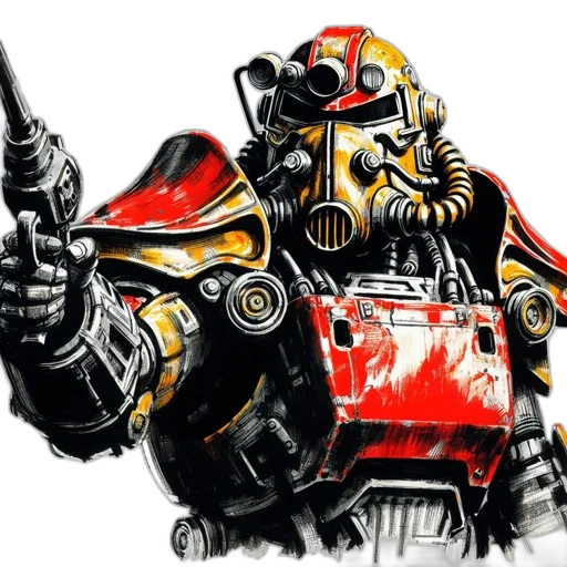 robot, weapon, mask, concept art transparent PNG cut-out