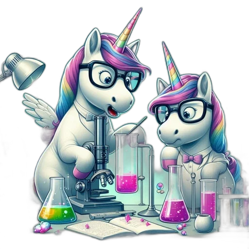 concept art, two, unicorns, work transparent PNG cut-out