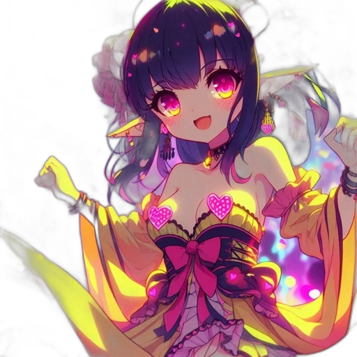 dress, dragon, staff, flower transparent PNG cut-out
