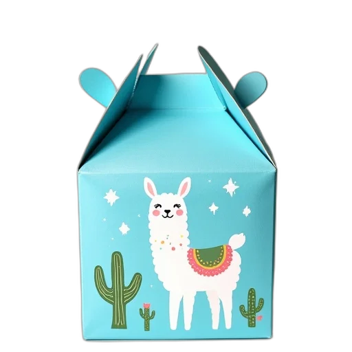 blue, party, box, llama transparent PNG cut-out