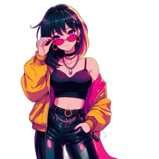 jacket, dress, mask, cyberpunk transparent PNG cut-out