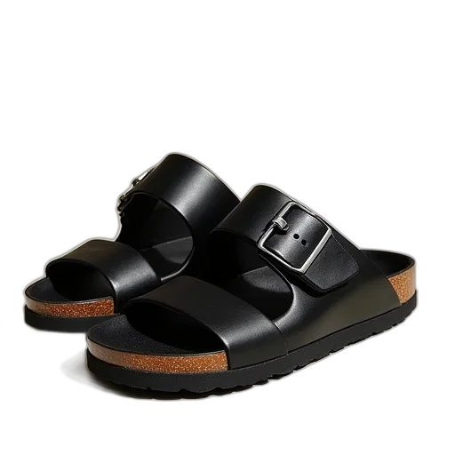 shoes, black, birketts, sandal transparent PNG cut-out