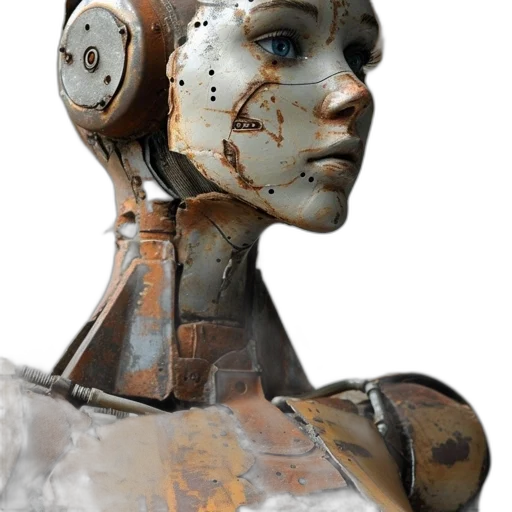 robot, face, mask, cyberpunk transparent PNG cut-out