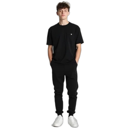 monochrome, dark, young, man transparent PNG cut-out