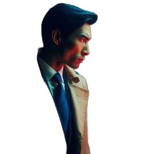 jacket, face, mask, staff transparent PNG cut-out