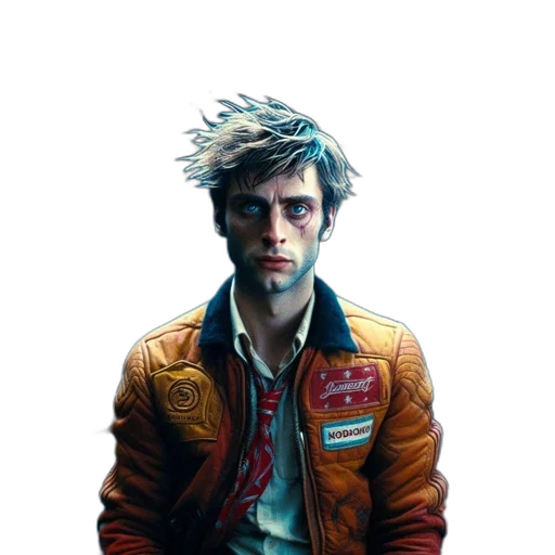 jacket, face, robot, weapon transparent PNG cut-out