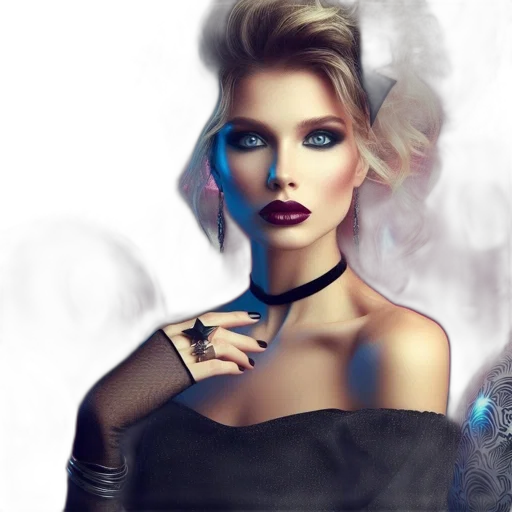 jewelry, face, fantasy art, photorealistic transparent PNG cut-out