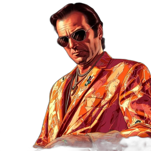 jacket, face, comic book art, concept art transparent PNG cut-out