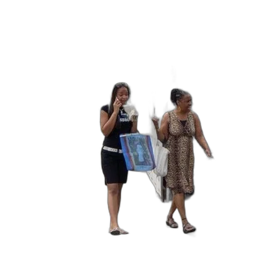 dress, staff, umbrella, two transparent PNG cut-out