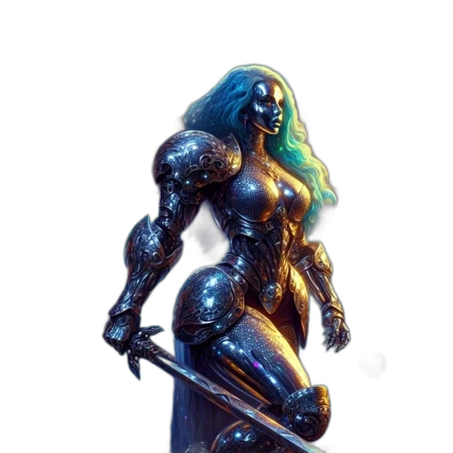 robot, dress, concept art, comic book art transparent PNG cut-out