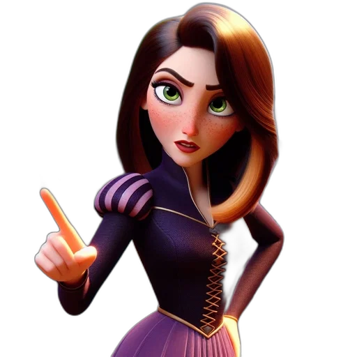 staff, dress, 3d render, cartoon transparent PNG cut-out