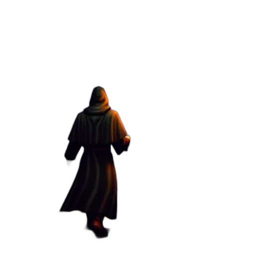jacket, staff, weapon, creature transparent PNG cut-out