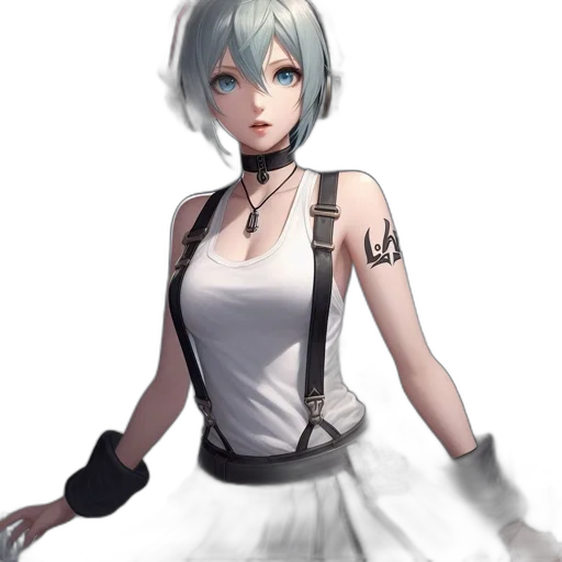 dress, robot, staff, weapon transparent PNG cut-out