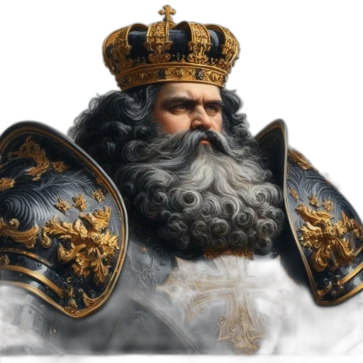 crown, sword, face, photorealistic transparent PNG cut-out