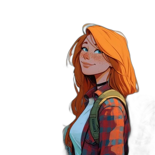 jacket, dress, face, comic book art transparent PNG cut-out