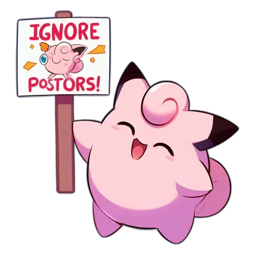 staff, cheerful, pink, creature transparent PNG cut-out