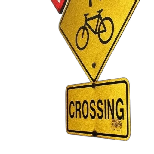yellow, sign, bicycle, word transparent PNG cut-out