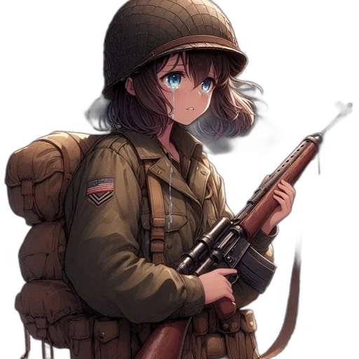weapon, hat, jacket, staff transparent PNG cut-out