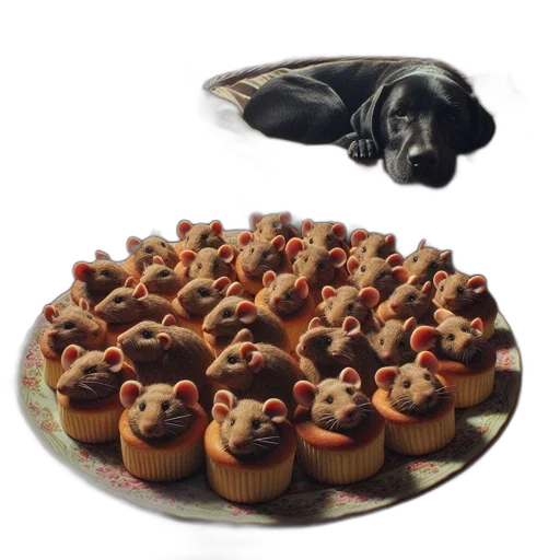 food, animal, 3d render, photorealistic transparent PNG cut-out