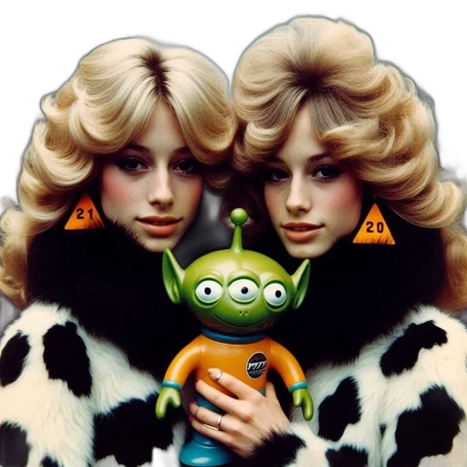 outer space, two, women, large transparent PNG cut-out