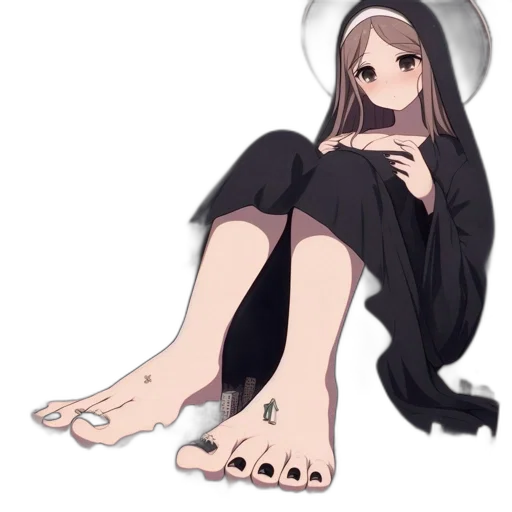 dress, creature, shoes, staff transparent PNG cut-out