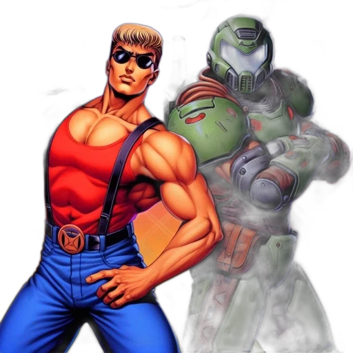 concept art, comic book art, pixel art, 3d render transparent PNG cut-out