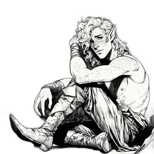 fantasy art, concept art, comic book art, pencil sketch transparent PNG cut-out