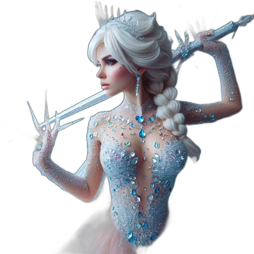 dress, staff, fantasy art, concept art transparent PNG cut-out