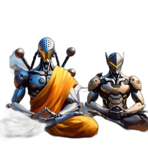 robot, sword, weapon, mask transparent PNG cut-out