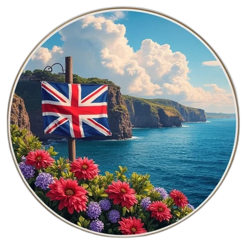 photorealistic, oil painting, flag, norfolk transparent PNG cut-out