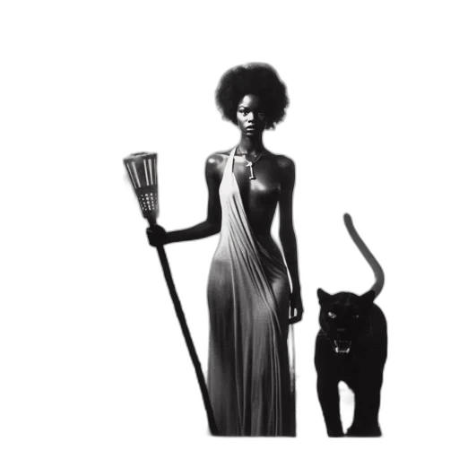 dress, staff, animal, concept art transparent PNG cut-out