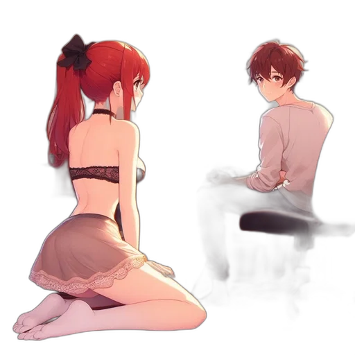 dress, anime, concept art, watercolor transparent PNG cut-out