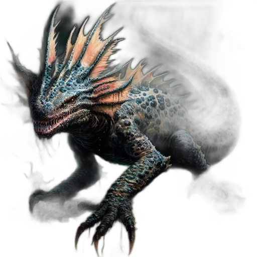 dragon, creature, animal, staff transparent PNG cut-out