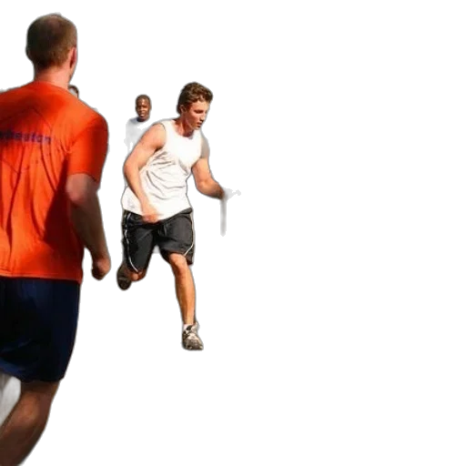 3d render, group, men, playing transparent PNG cut-out