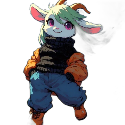 jacket, staff, animal, creature transparent PNG cut-out
