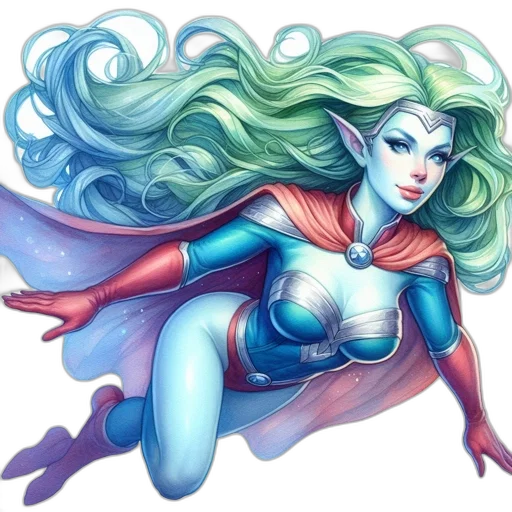 comic book art, fantasy art, concept art, watercolor transparent PNG cut-out