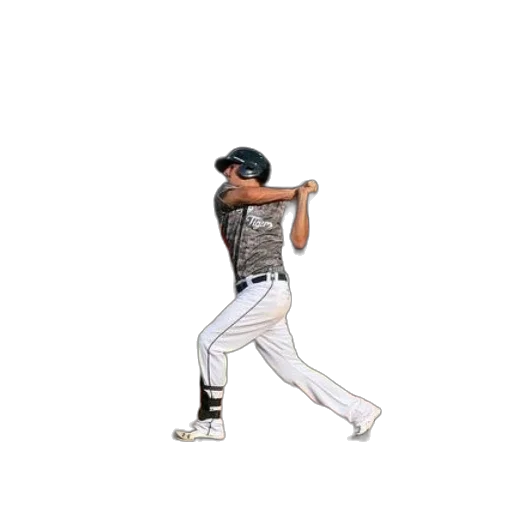 3d render, baseball, player, swinging transparent PNG cut-out