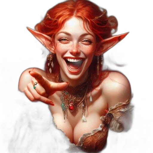 face, jewelry, staff, fantasy art transparent PNG cut-out