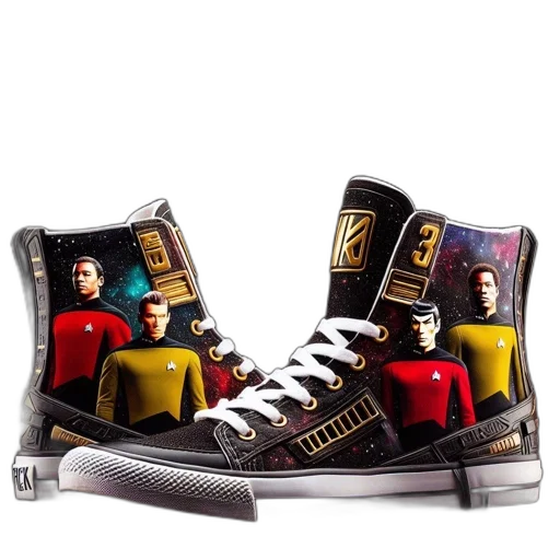 shoes, concept art, outer space, black transparent PNG cut-out