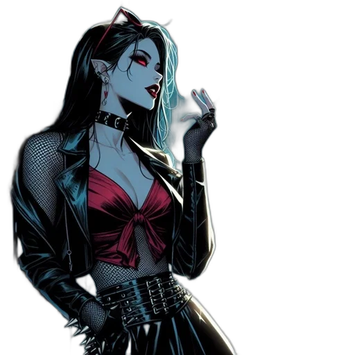 comic book art, concept art, cyberpunk, cartoon transparent PNG cut-out
