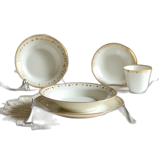 jewelry, china, dinner, set transparent PNG cut-out