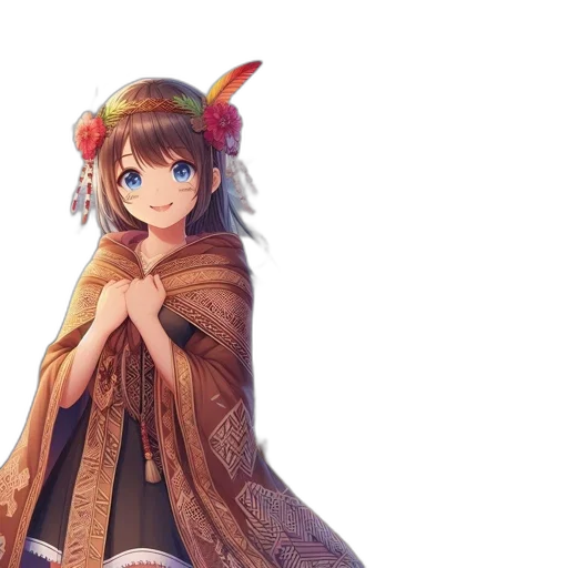 dress, dragon, creature, staff transparent PNG cut-out