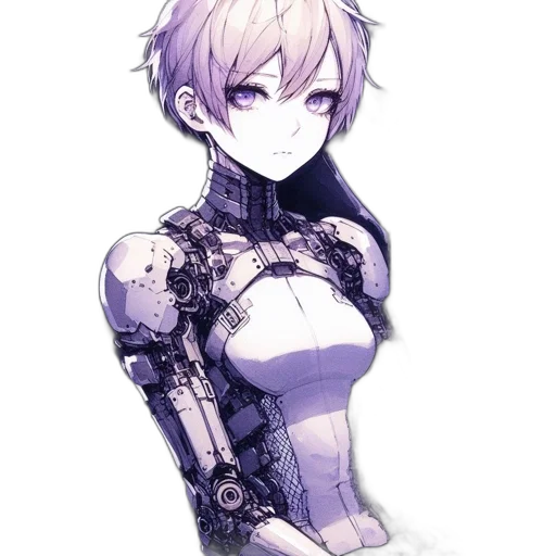 robot, dress, weapon, staff transparent PNG cut-out