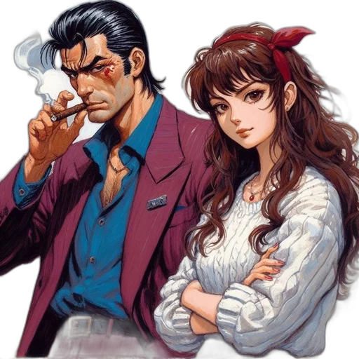 jacket, concept art, anime, vaporwave transparent PNG cut-out