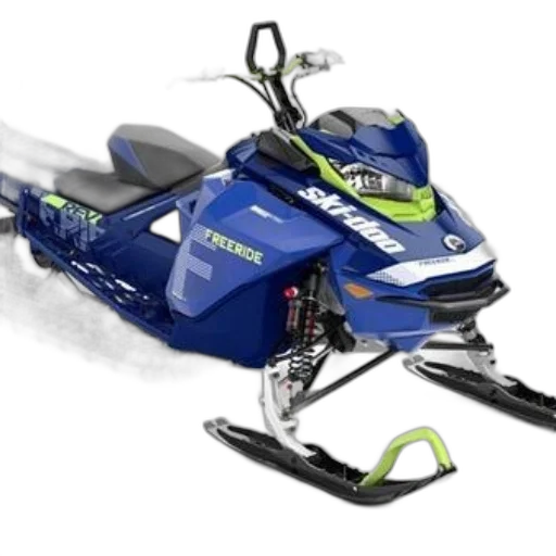 blue, green, snowmobile, freeride transparent PNG cut-out