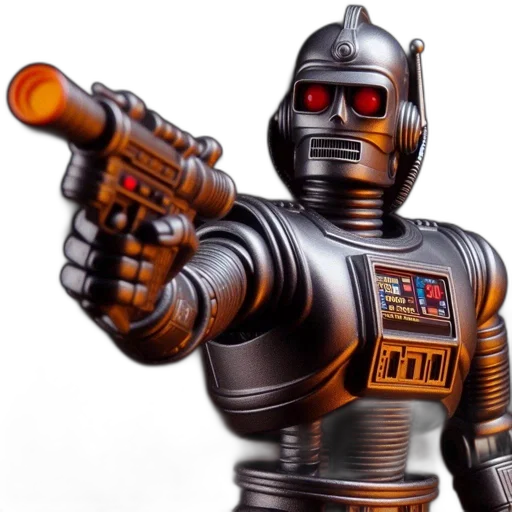 robot, weapon, 3d render, concept art transparent PNG cut-out