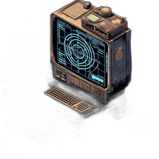 robot, weapon, staff, cyberpunk transparent PNG cut-out